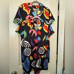 Colorful Geometric Print Dress from Stranger Things season 4